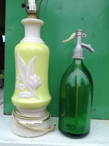aladdin lamp and seltzer bottle