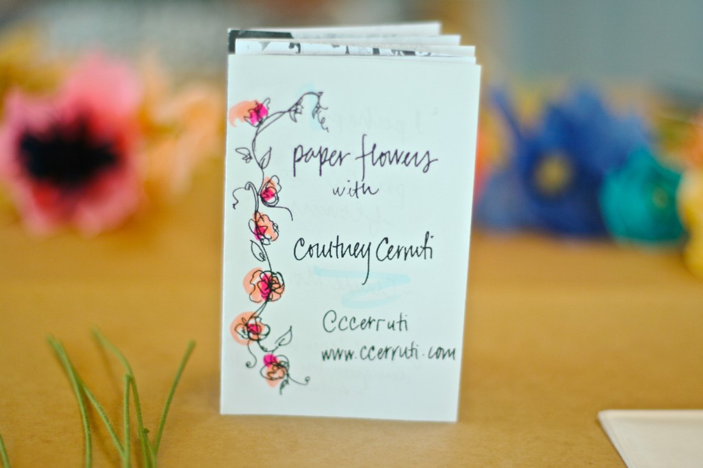 the how to book courtney cerruti made for the students in her paper flower workshop at shed in healdsburg