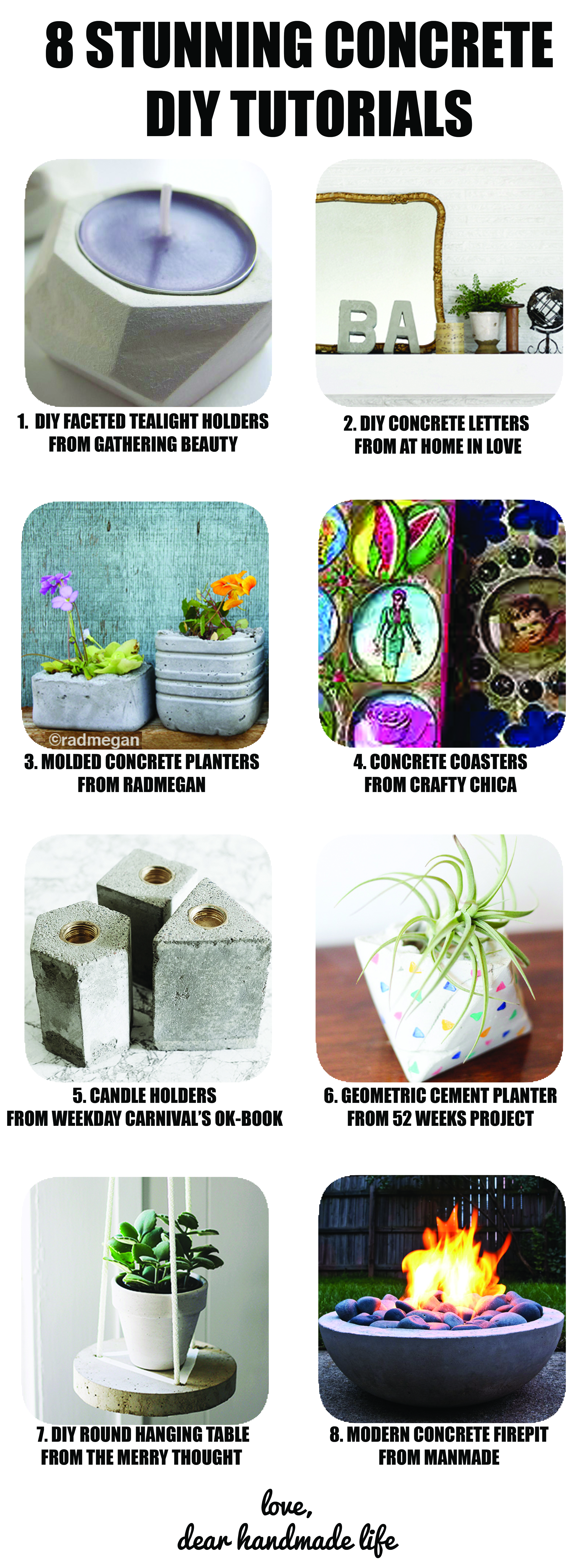 eight stunning concrete diy craft tutorials - Dear Handmade Life