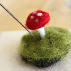 how to make a needle felted mushroom terrarium
