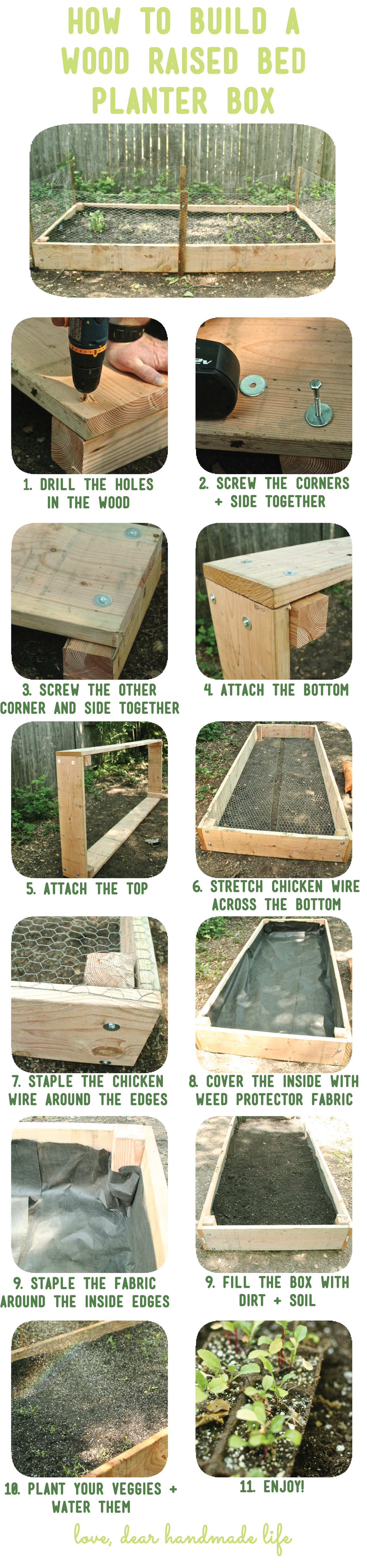 how to build a wooden raised bed planter box