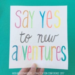 say yes to new adventures-turq-hand