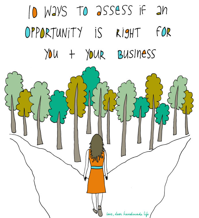 10 ways to assess if an opportunity is right for you + your business from Dear Handmade Life