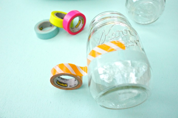 How to Make Washi Tape Mason Jar Solar Lights + Washi Tape Giveaway on Dear Handmade Life