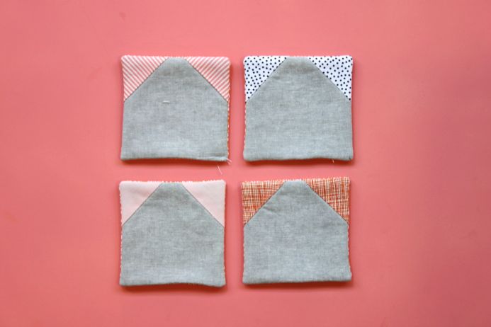 How to make a paper pieced cat coasters from Dear handmade Life