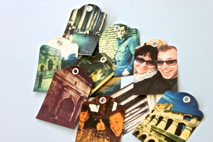 How to make a DIY photo memory keychain book for Valentine's Day with the Fiskars label maker on Dear Handmade Life