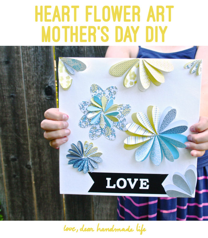 Sizzix heart flower art mother's day DIY from Dear Handmade Life 