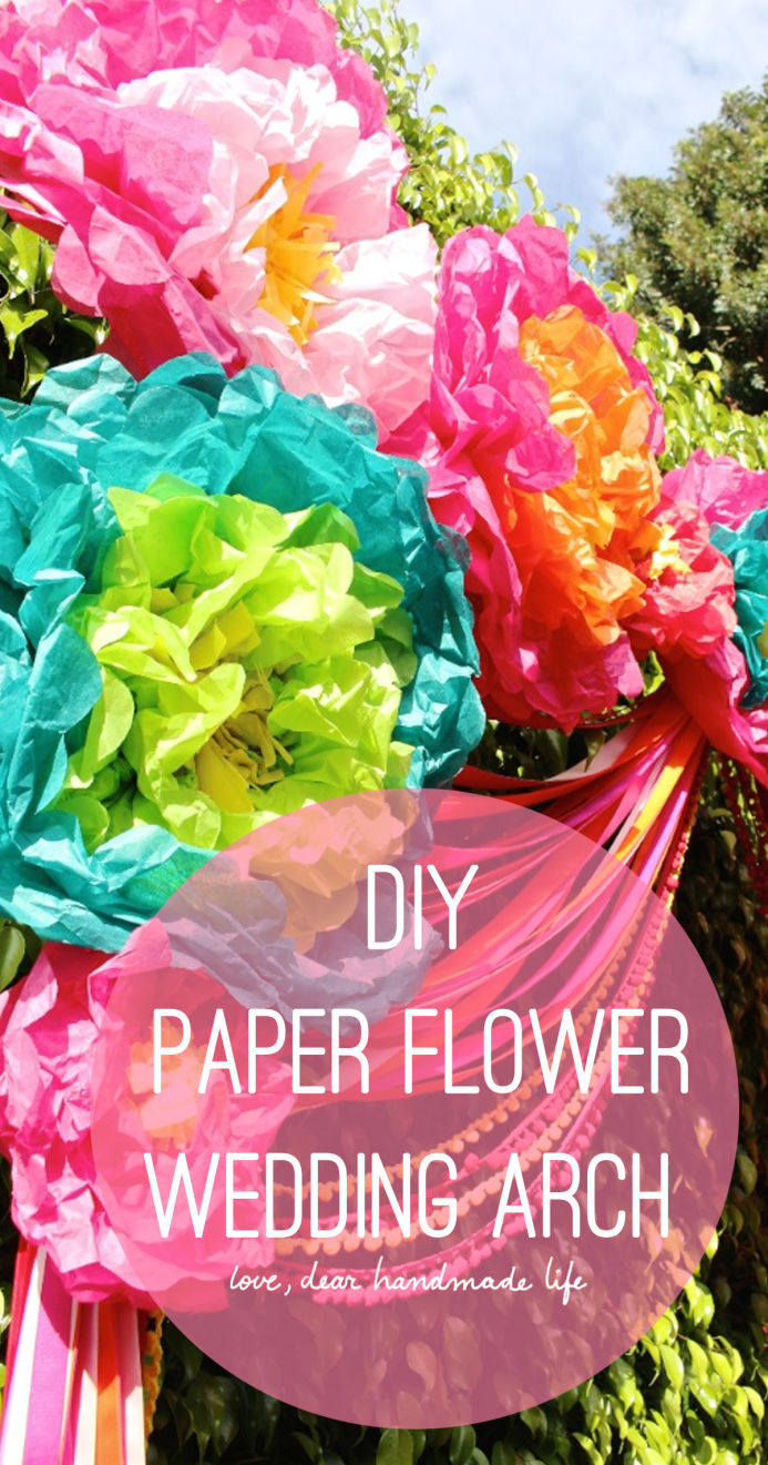 DIY Paper Flower Wedding Arch from Dear Handmade Life