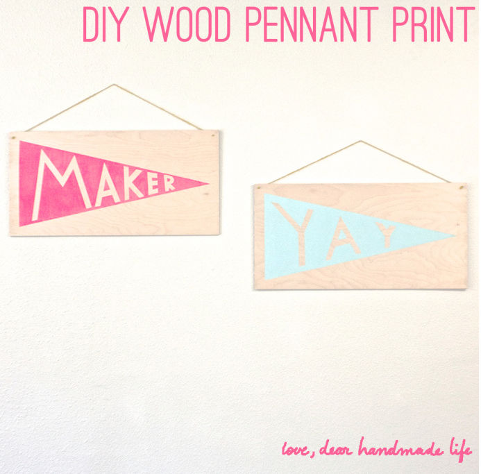 DIY wood pennant print from Dear Handmade Life