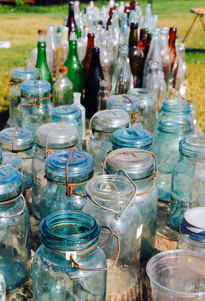 Vintage mason jars from Adventures on the 127 yard sale - Day 4- Crossville to Chattanooga from Dear Handmade Life