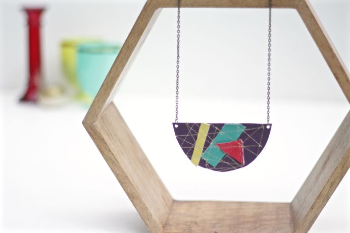 DIY Geometric Vinyl Necklace Tutorial from Dear Handmade Life