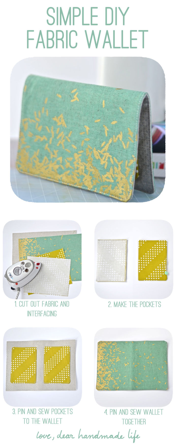 Simple DIY Fabric Wallet from Dear Handmade Life