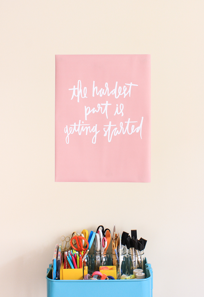 The hardest part is getting started free printable from The Crafted Life on Dear Handmade Life 