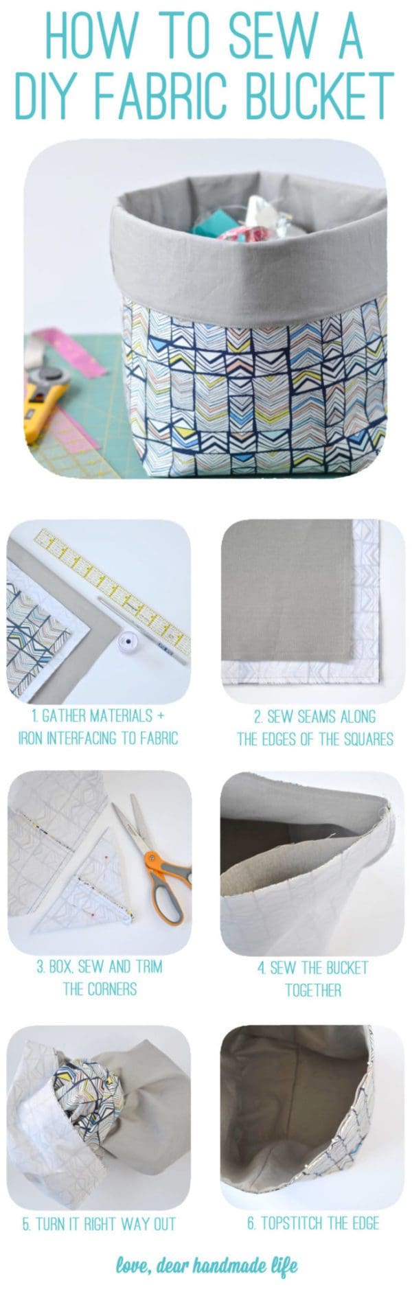 DIY Fabric Bucket Dear Handmade Life