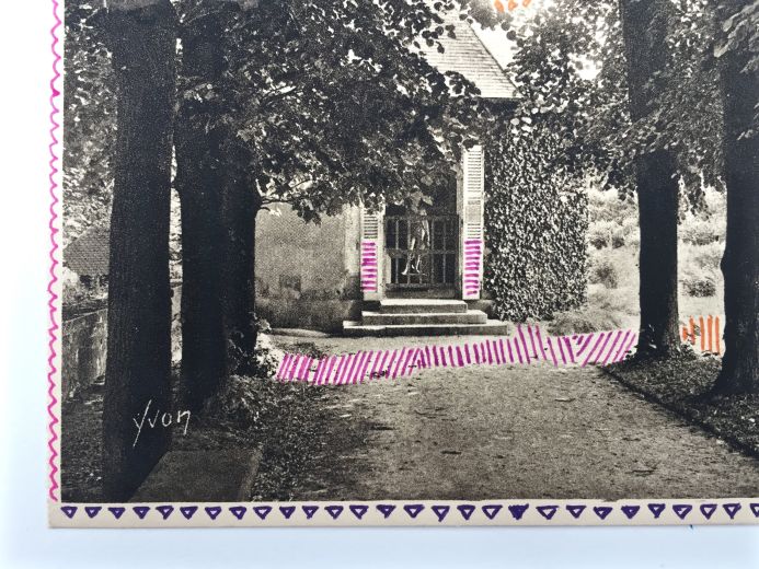 DIY vintage postcards with a pop of color from Dear Handmade Life