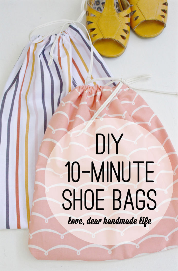 DIY 10-minute shoe bags from Dear Handmade Life