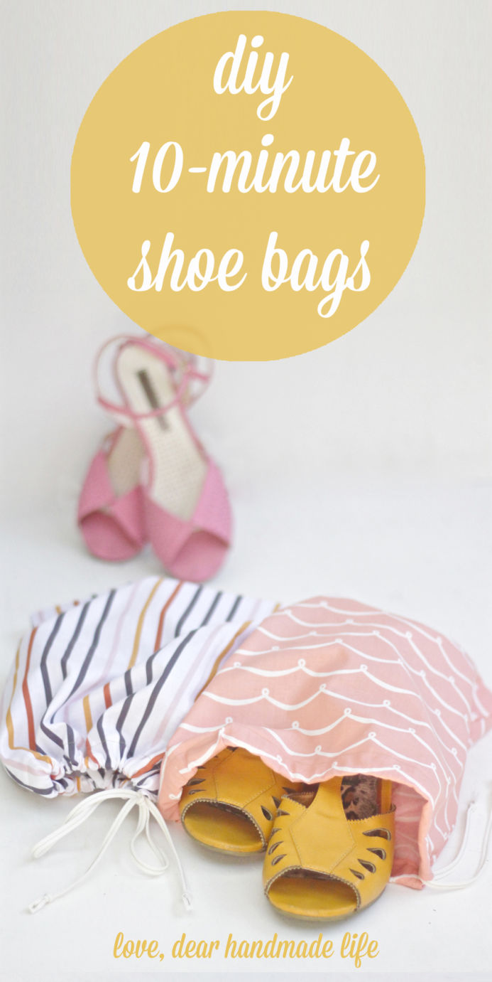 DIY 10-minute shoe bags from Dear Handmade Life