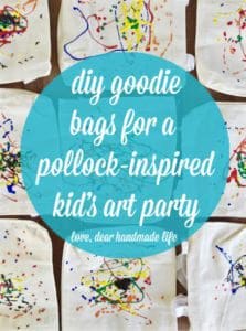 diy goodie bags for a pollock-inspired kid’s art party from Dear Handmade Life