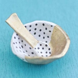DIY Modern Gold Clay Salt Cellar and Spoon from Dear Handmade Life