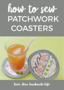 How to sew patchwork coasters from Dear Handmade Life