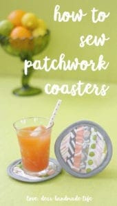 How to sew patchwork coasters from Dear Handmade Life