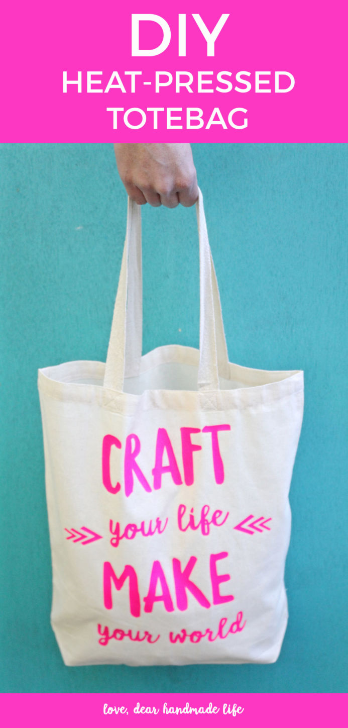 How to make a DIY heat press tote bag from Dear Handmade Life