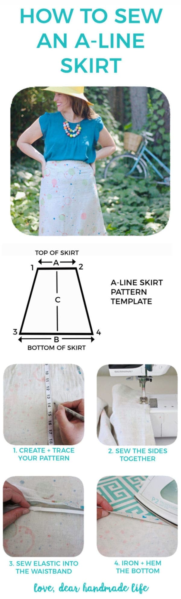 How to sew a onehour Aline skirt Dear Handmade Life