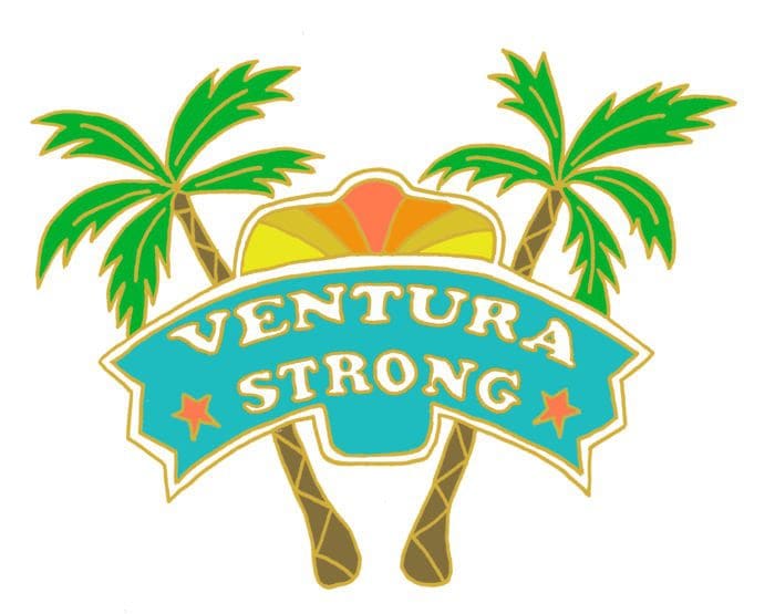 Ventura strong palm tree enamel pin Thomas fire fundraiser