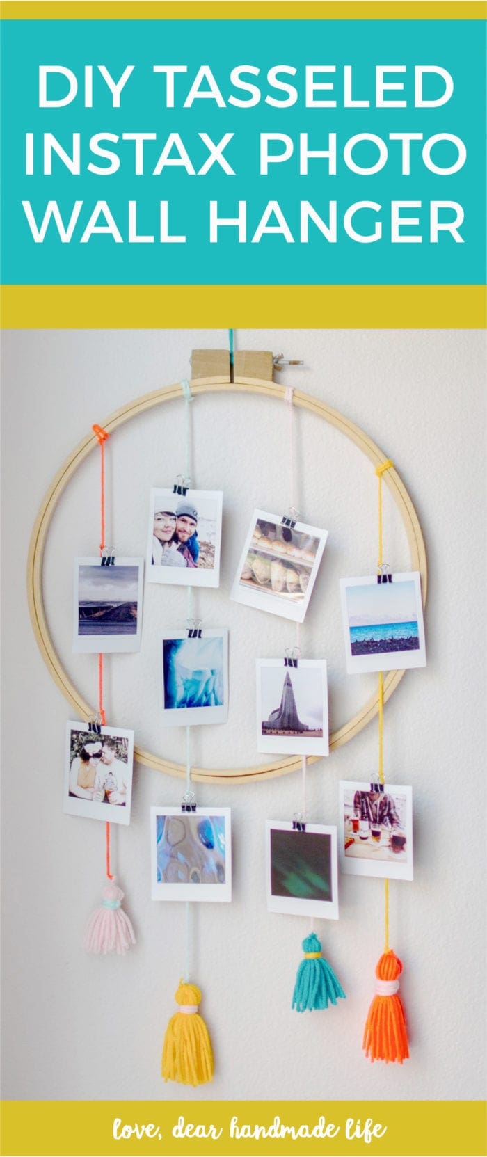 DIY tasseled instax Wall Hanger from Dear Handmade Life