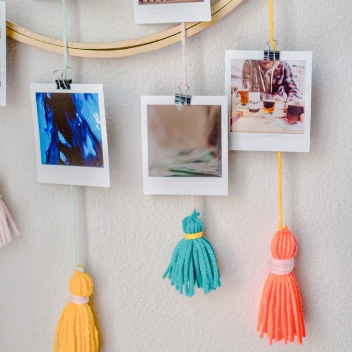DIY tasseled instax Wall Hanger from Dear Handmade Life