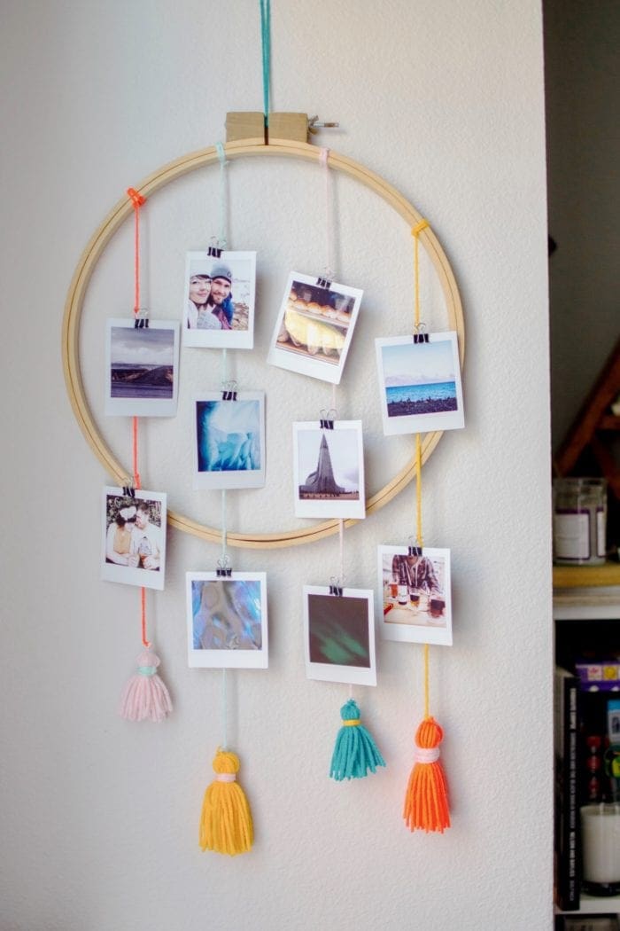 DIY tasseled instax photo Wall Hanger from Dear Handmade Life