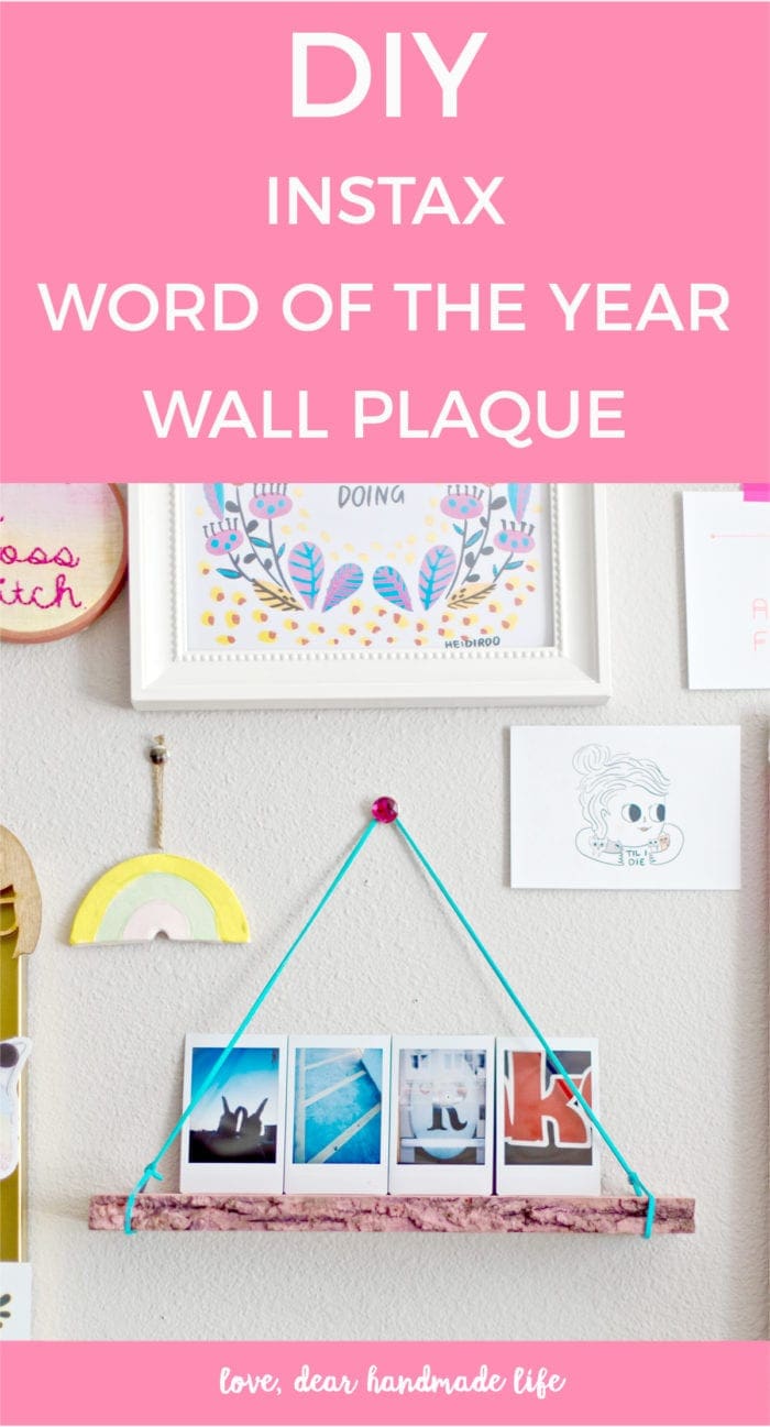 DIY Instax word of the year wall plaque from Dear Handmade Life