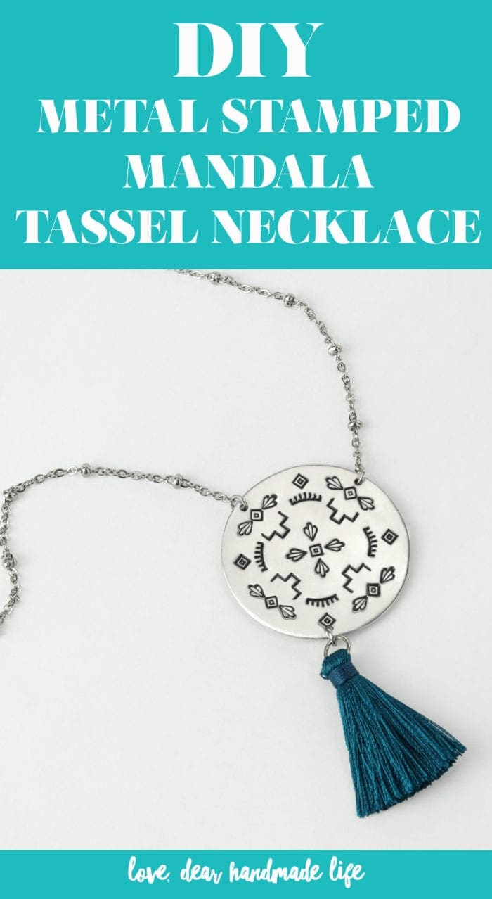 DIY Metal Stamped Mandala Tassel Necklace from Dear Handmade Life