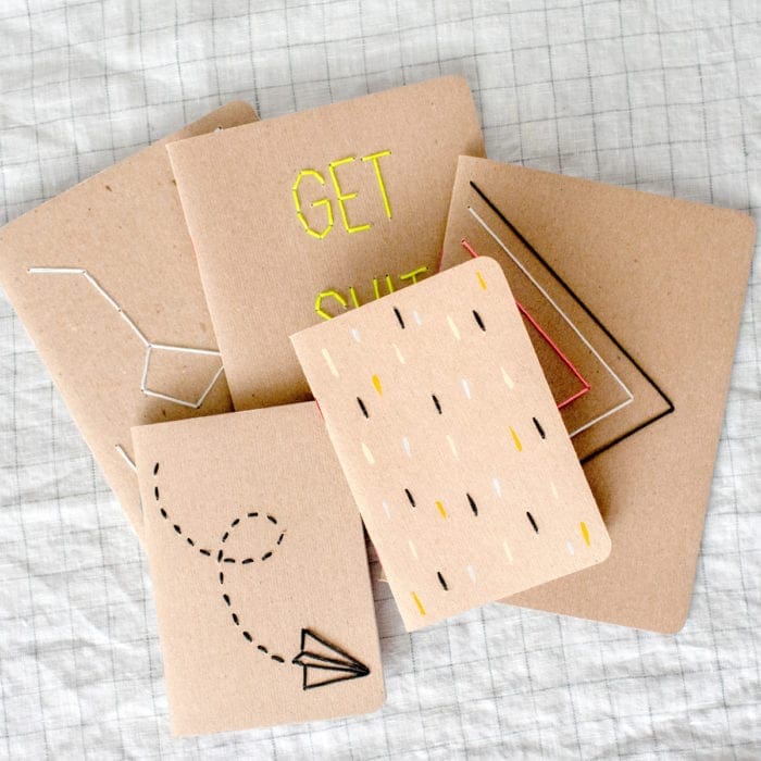 DIY Embroidered Notebooks