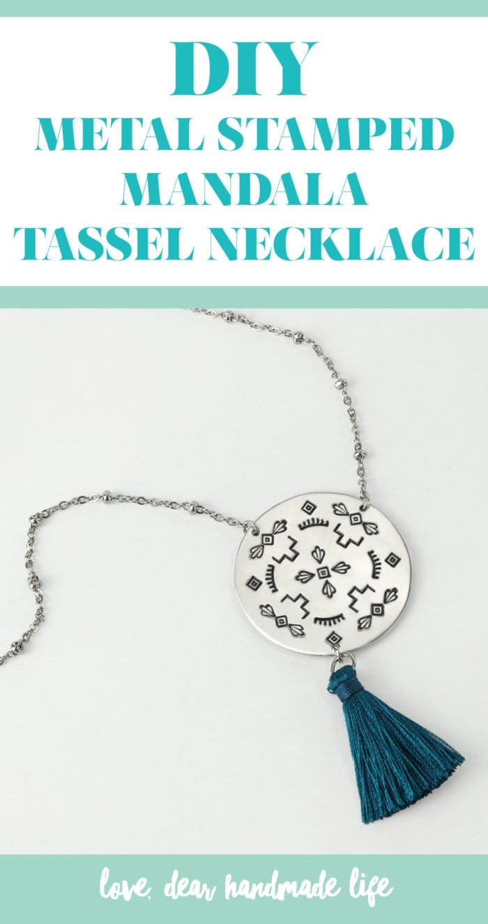DIY Metal Stamped Mandala Tassel Necklace from Dear Handmade Life