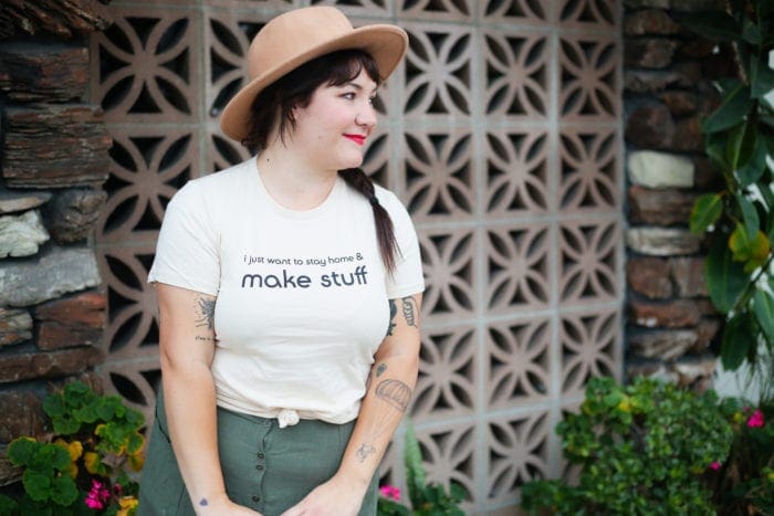 I just want to stay home and make stuff shirt from Dear Handmade Life