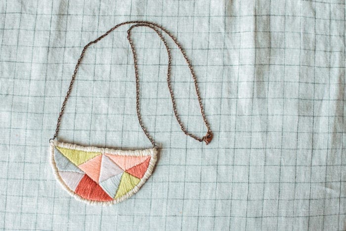 DIY embroidered necklace Dear Handmade Life