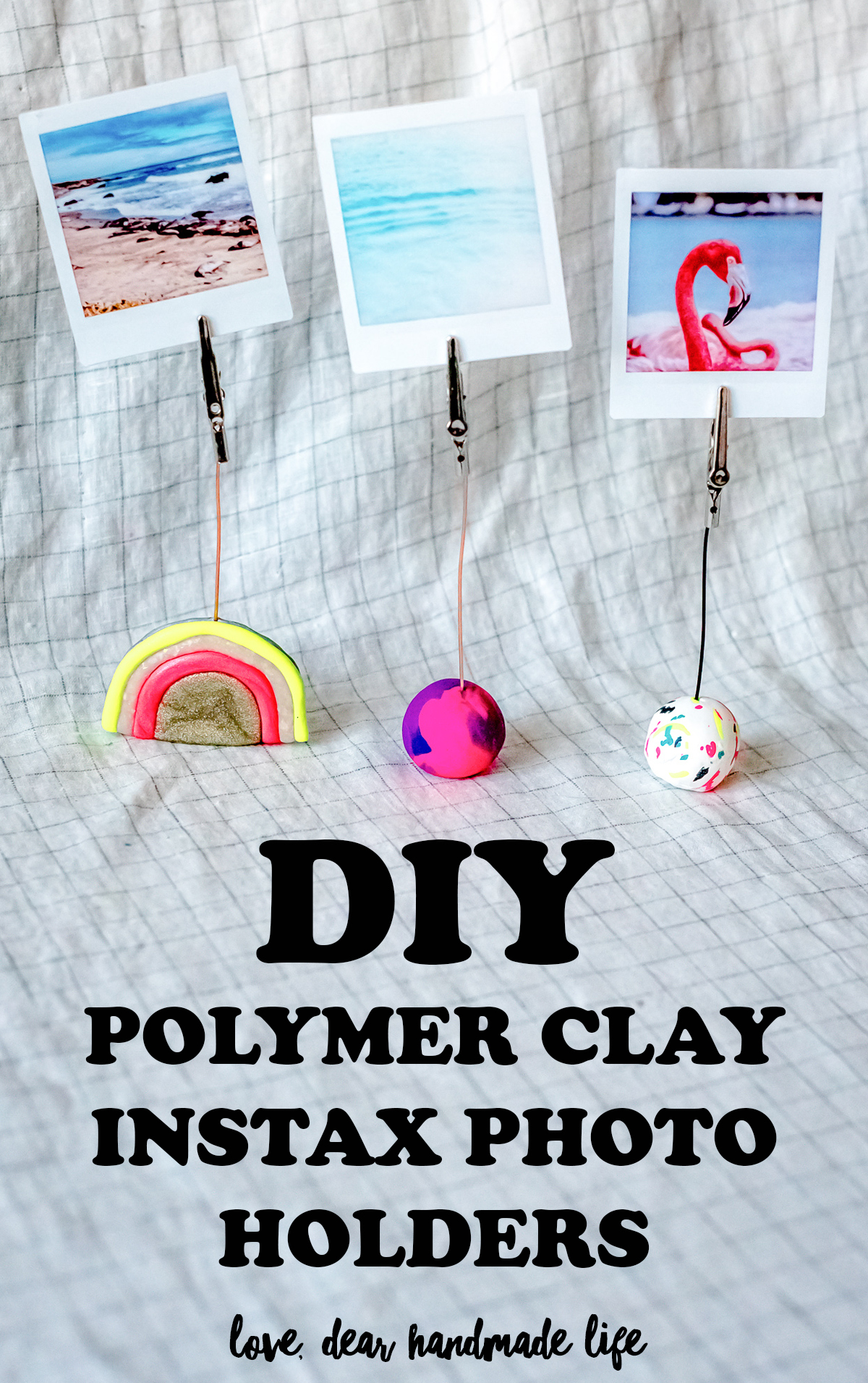 DIY polymer clay Instax photo holders