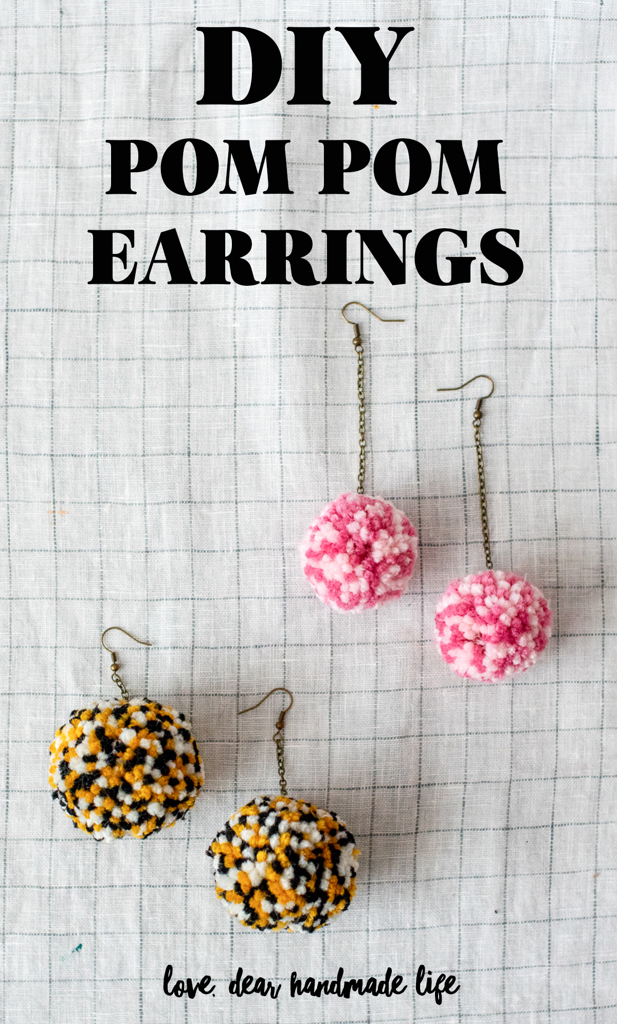 DIY pom pom earrings Dear Handmade Life