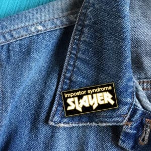impostor syndrome slayer pin jacket