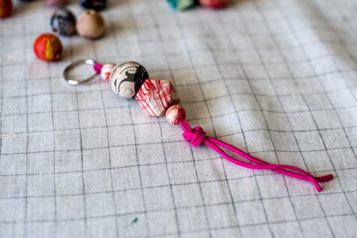 DIY marbled wood bead keychain Dear Handmade Life