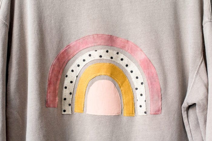 How to make an upcycled applique rainbow sweatshirt from Dear Handmade Life