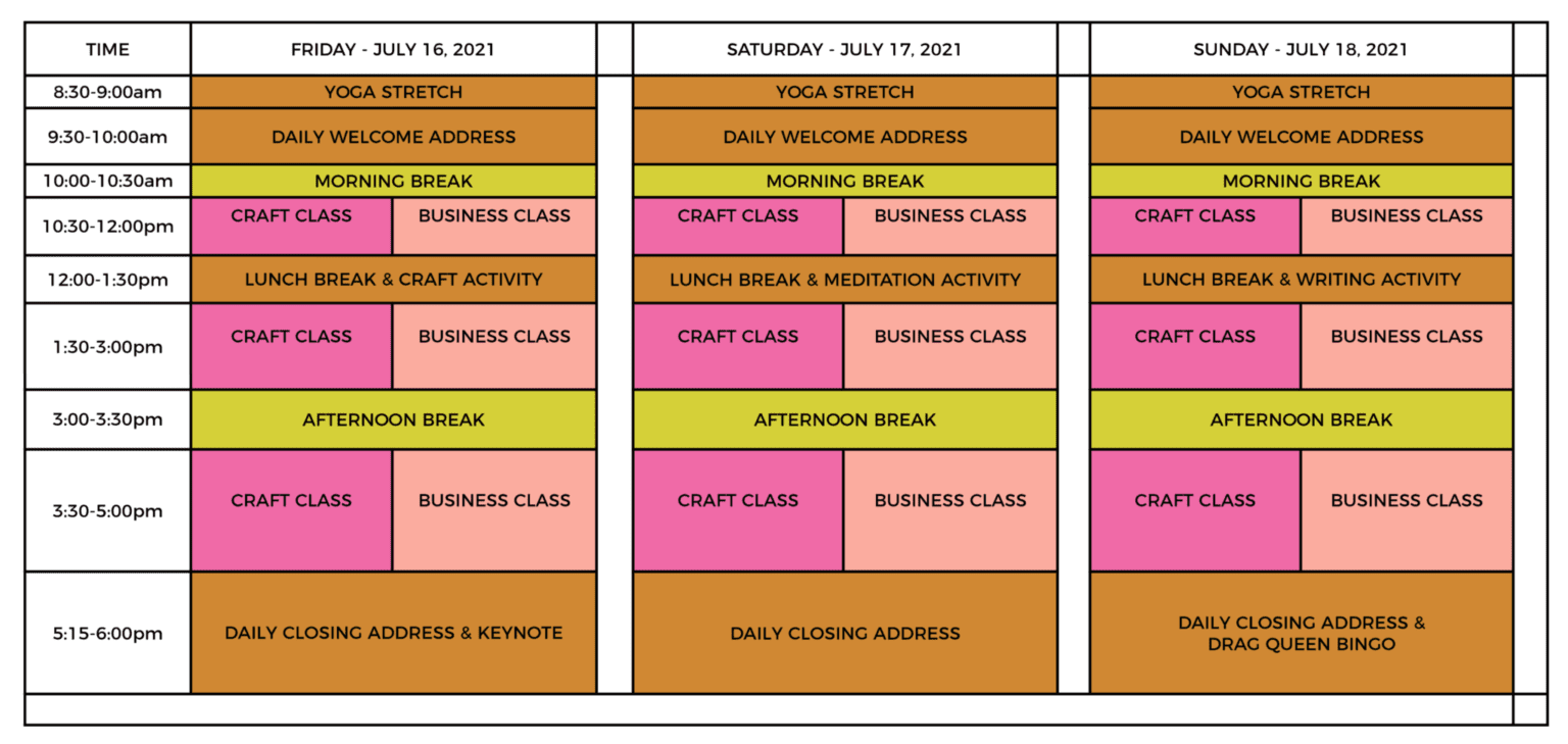 camp dhl schedule layout - Dear Handmade Life